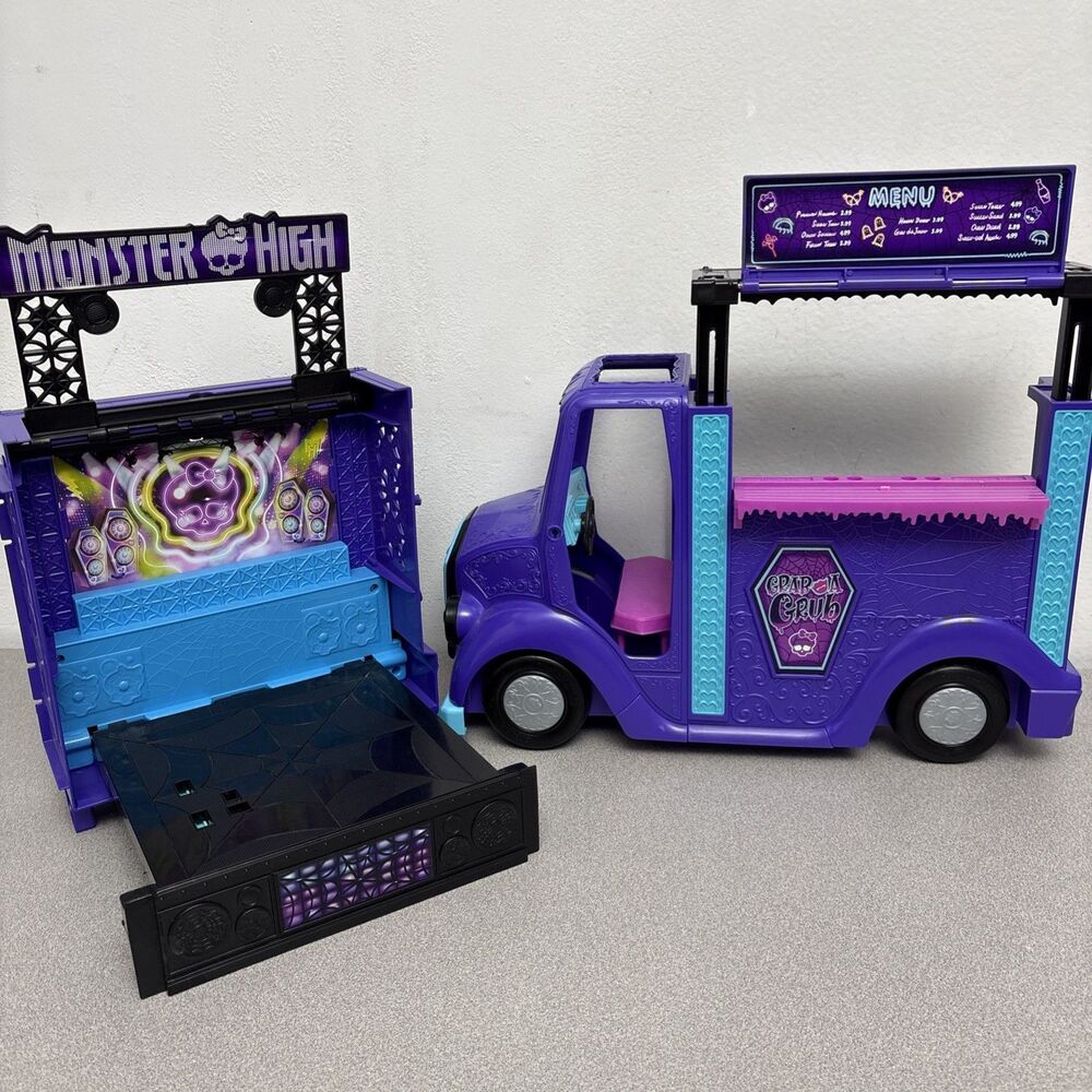 MONSTER HIGH Grab And Grub Concert Vehicle Food Truck Stage 2023 No Accessories